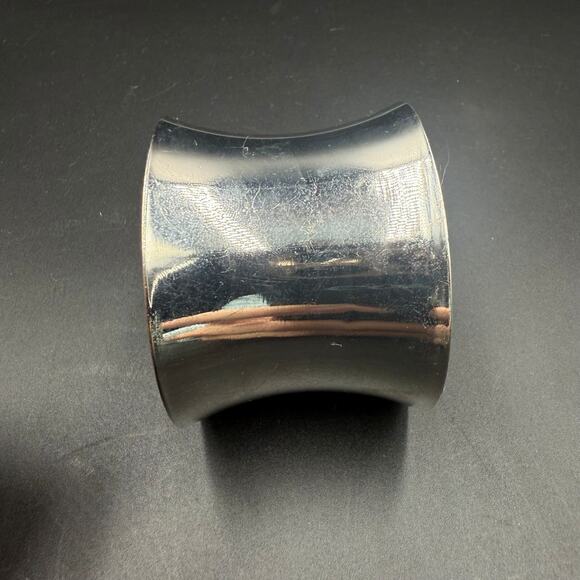 Vintage Open Cuff Bracelet Silver Tone Bangle - Picture 4 of 9